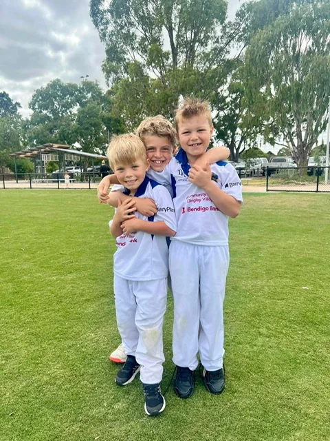 Dingley junior teammates enjoying cricket together