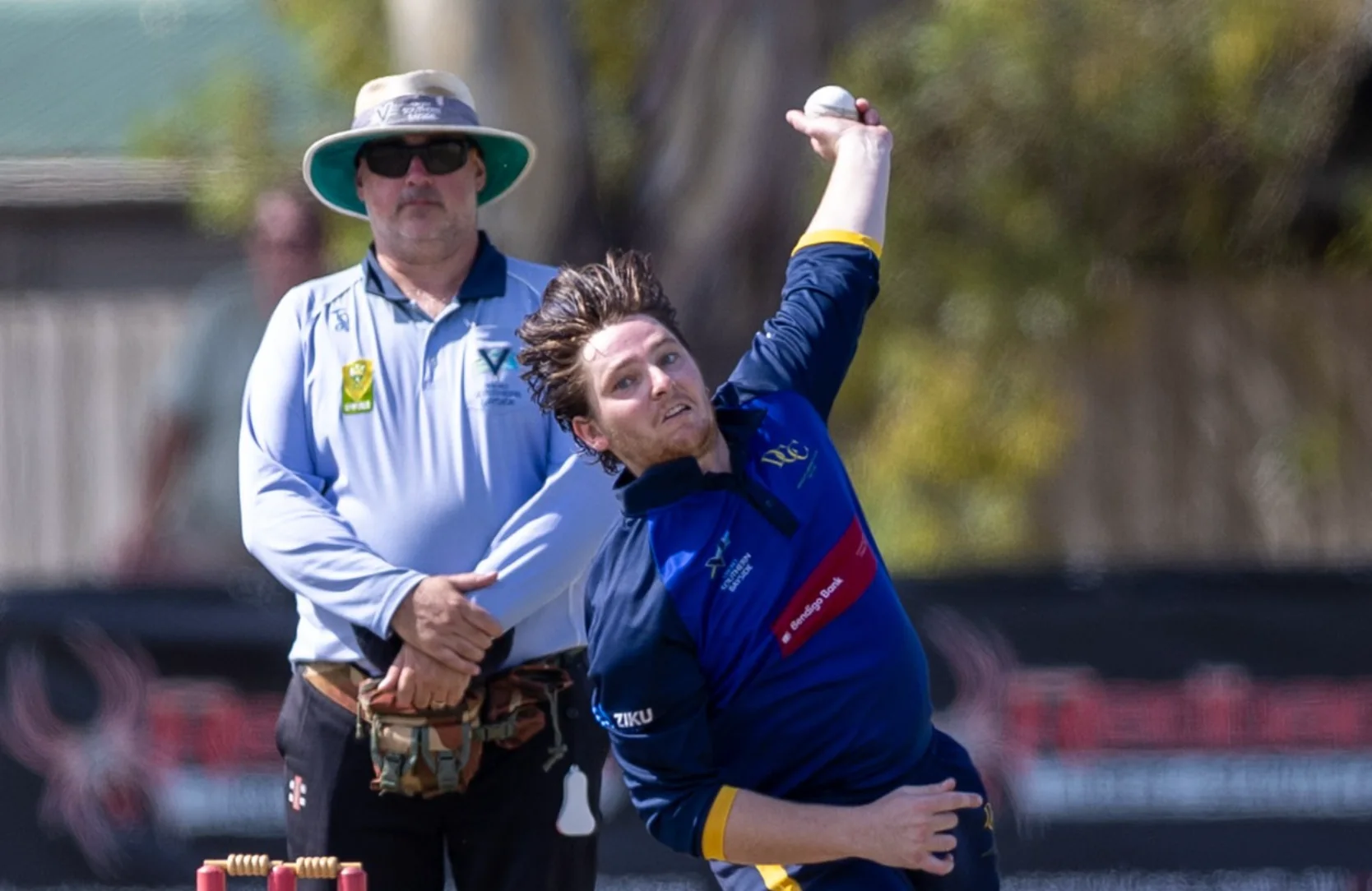 Dingley senior bowler in action